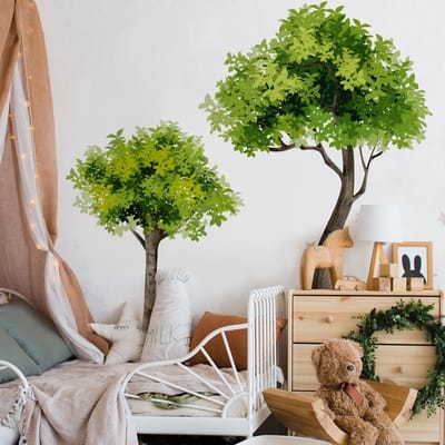Dailygoods- Muursticker Grote Boom - Groene Planten - Bos Wanddecoratie - Kinderkamer Decor - Peel en Stick - Verwijderbaar Vinyl