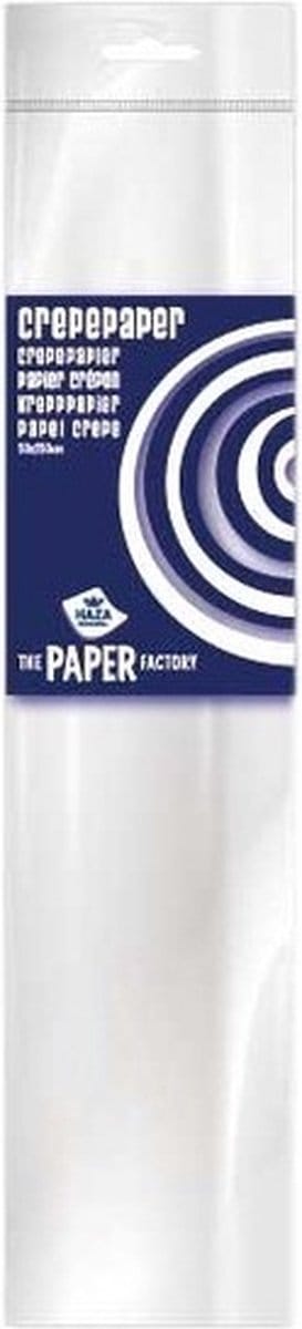 Crepe papier platte vellen - wit - 250 x 50 cm - Knutselen met papier - Knutselspullen