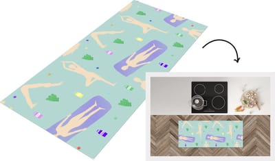 Keukenloper - Loper keuken - Yoga - Patronen - Zen - 120x50 cm - Keukenloper vinyl