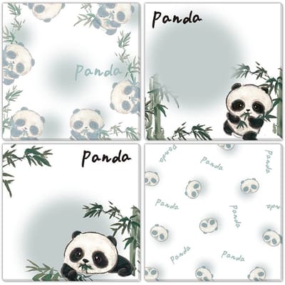 Dailygoods- Sticky Notes 8 Pack - 400 Vellen - Dierenthema - Panda Ontwerp - Milieuvriendelijk Papier - 8x8 cm Maat - Memo