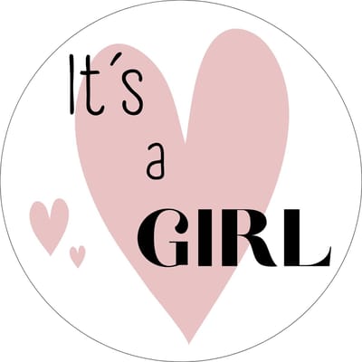 20 x Sluitsticker It's a Girl Geboorte Meisje - Stickervel | Roze | 40 mm | Geboorte Sticker | Sluitzegel | Sticker Geboortekaart | Baby nieuws