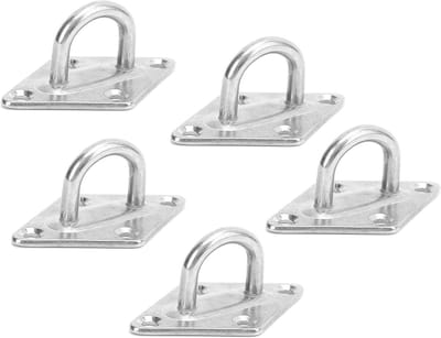 Dailygoods- Plafondhaak Roestvrij staal - 10 Stuks - M5 - Duurzaam - Hangende Oogplaat - Geschikt voor Binnen/Buitengebruik - Haak