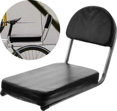 Fiets achterzitje - Zadel met rugsteun - Comfortabel fietsen - Veilig en stevig - 28x17x25cm - Zwart
