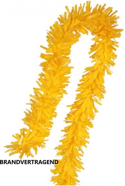 PVC Folie Draai Guirlande Geel 5 meter BRANDVEILIG/ BRANDVERTRAGEND, Carnaval, Themafeest, Festival, Verjaardag.