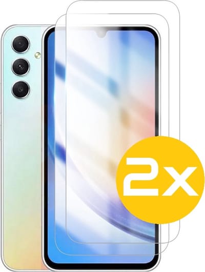 Screenprotector Geschikt Voor Samsung Galaxy A34 - Glasplaat - Tempered Glass - 2 Stuks