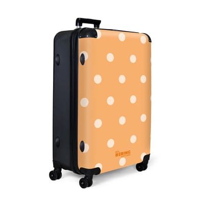 NoBoringSuitcases.com® - Koffer groot - Reiskoffer lichtgewicht - Oranje stippen patroon - Rolkoffer met 4 wielen - Grote trolley XL - 98 liter bagage
