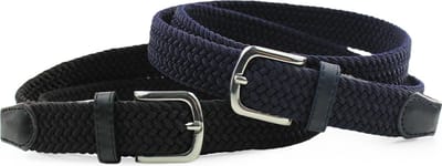 Elastische Smalle Dames Broekriem 2 Stuks - Zwart en Blauw
