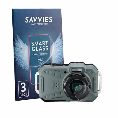 3 Stuks Savvies Screenprotector - geschikt voor Ricoh Pentax WG-1000 (Lens) - beschermfolie glas transparant