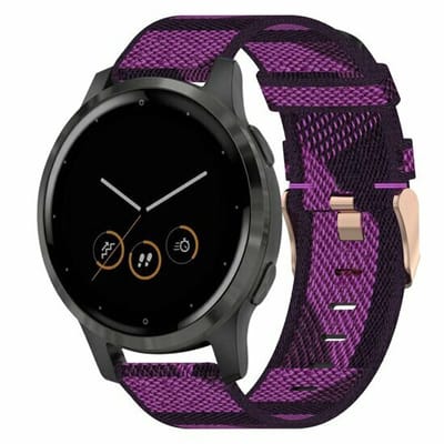 By Qubix - Canvas nylon bandje - Paars - geschikt voor Huawei Watch 5 - 42mm