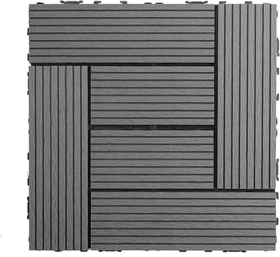 Buiten vloertegels - Terrastegels kunststof - Tuin decoreren - Eenvoudig kliksysteem - 30x30 cm - Grijs