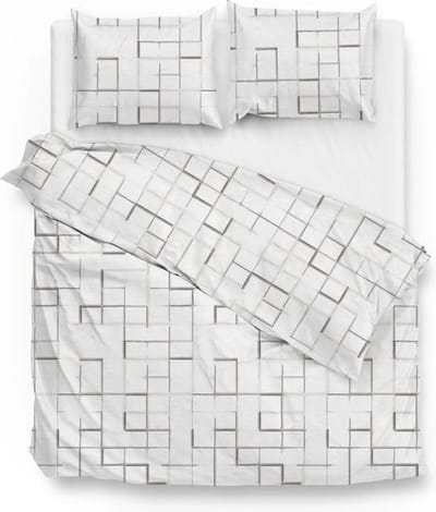 Zo! Home Alois Dekbedovertrek - Flanel - Eenpersoons - 140x200/220 cm - White/Grey