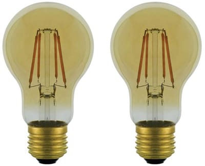 VITO LED Filament Lamp A60 E27 - 6W (vervangt 60W) - 840lm - 2500K Extra - 220-240V - Energiezuinig - 2 stuks