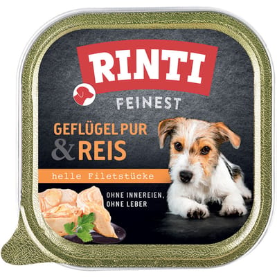 RINTI Fijnste 11 x 150 g Hondenvoer - Puur gevogelte en rijst