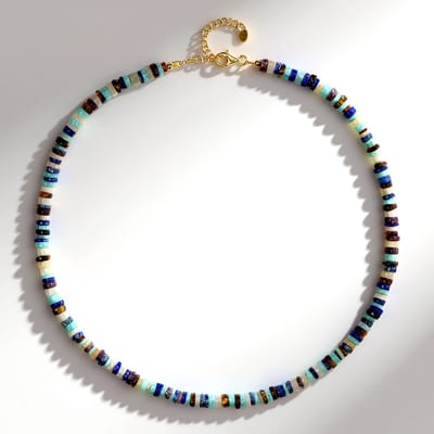 Cavill - Elegante Zilveren Halsketting 925 Sterling Zilver Verguld - Witte Maansteen 31,58 ct & Edelstenen 118 ct - 45 cm