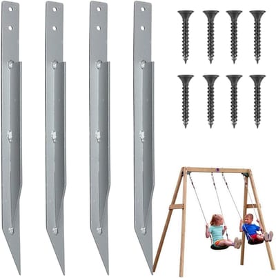 Schommelset Ankers - Grondankers Tuin - Stabiliteit Buiten - Roestbestendig Metaal - 4 Stuks - Uniek