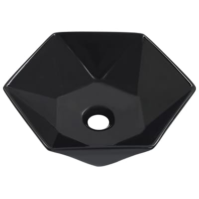 vidaXL - Wastafel - 41x36,5x12 - cm - keramiek - zwart