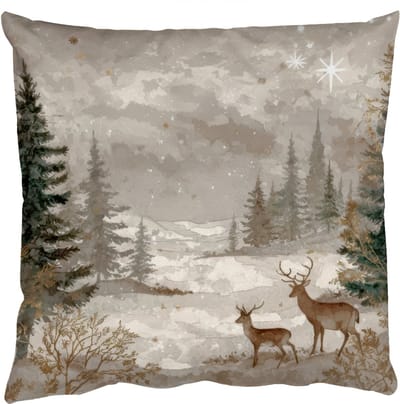 Sierkussens - Kussentjes Woonkamer - 50x50 cm - Bos - Herten - Winter - Sneeuw