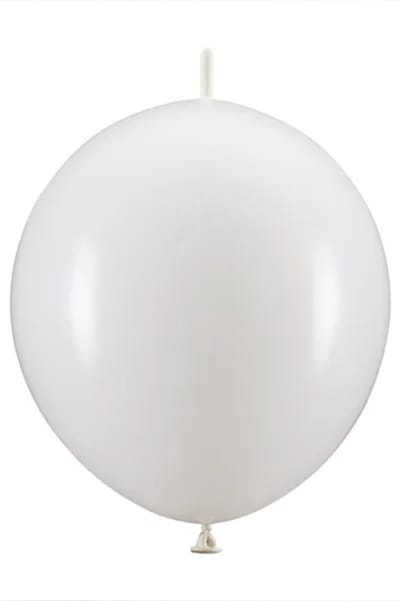 Partydeco - Witte linking balloons - 33 cm - 20 stuks