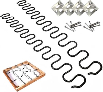 Set van 2 Golfveren voor Meubels - 60 cm Lange Sofa Spring Repair Kit met Bevestigingsclips en Schroeven, Ideaal voor Herstel van Beklede Meubels en Comfort Verbetering