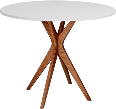 Ronde Eettafel 70 80 90 cm – Compacte Zuiltafel van Eiken en Massief Hout – Ruimtebesparend Design voor Kleine Ruimtes