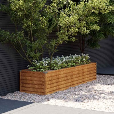 vidaXL - Verhoogde - tuinbak - 194x50x36 - cm - cortenstaal