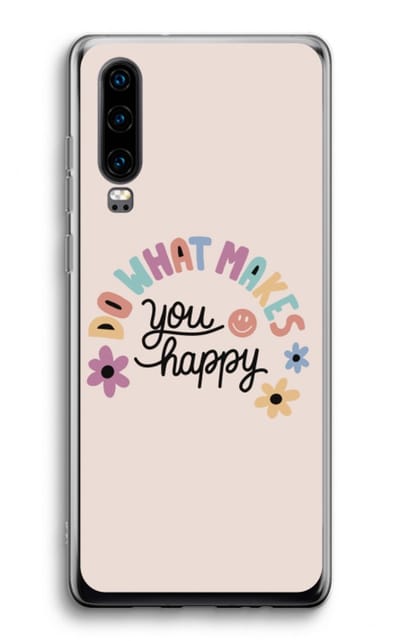 Case Company® - Hoesje geschikt voor Huawei P30 hoesje - Happy days - Soft Cover Telefoonhoesje - Bescherming aan alle Kanten en Schermrand