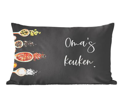 Sierkussens - Kussentjes Woonkamer - 60x40 cm - Oma - Keuken - Oma's keuken - Quotes - Spreuken