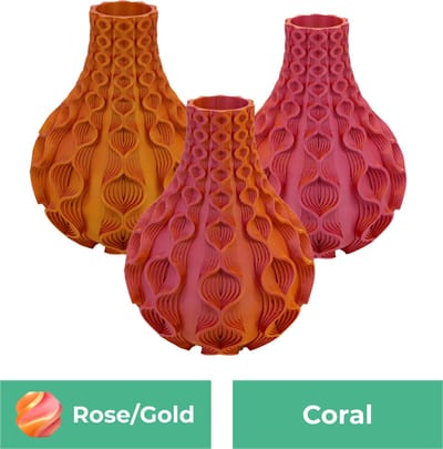 Coral organische vaas – Decoratieve vaas - Roze / Goud - 3d geprinte vaas – geschikt voor droogbloemen - 20CM