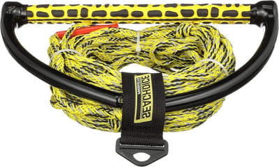 Waterskibouw Touw - Wakeboard Touw - Watersport Activiteiten - Reflecterende Tracer - 23 meter - Geel/Zwart/Grijs
