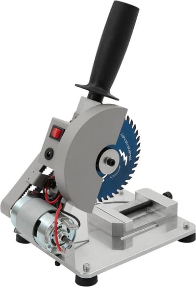Mini Tafelzaag - Kleine zaagmachine - Materiaal zagen - 0-45 graden verstelbaar - 10 cm zaagblad - Zwart zilver