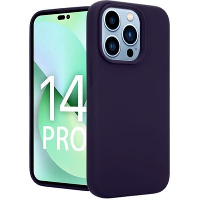 Coverzs telefoonhoesje geschikt voor iPhone 14 Pro hoesje - Luxe Liquid Silicone case - optimale bescherming - siliconen hoesje - navy blauw