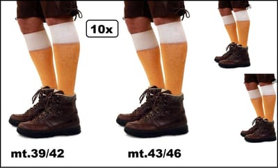 10x Paar bier kousen lang mt.39/42 en mt.43/46 - Oktoberfest apres ski bier feest sokken kousen carnaval festival
