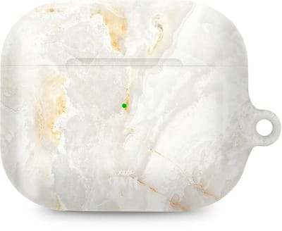 xoxo Wildhearts hoesje geschikt voor Airpods Pro 1 / Pro 2 - Marble Off Whites - Ook als telefoonhoesje verkrijgbaar - schokbestendige case geschikt voor Airpod Pro (2) - koptelefoon case - Beschermhoes met marmerprint - marmer look - gebroken wit