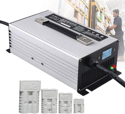 Acculader 1500W - Batterijlader Heftruck - Accu's Opladen - Intelligente Druppellading - 12V-72V - Zilver
