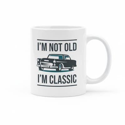 I’m Not Old I’m Classic Mok 330 ml – Grappige Vintage Auto Koffiemok – Cadeau voor Klassieke Auto Liefhebbers & Papa