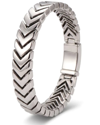 Armband Heren Staal 21,5cm - RVS Schakelarmband Heren - Gourmet Armband Heren - Gepolijste Heren Armband - Cadeau voor Mannen