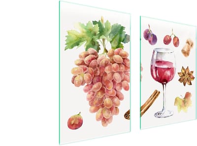 TMK ArtDeko Serie - Snijplank - Glas - 65x52 cm - Wijn
