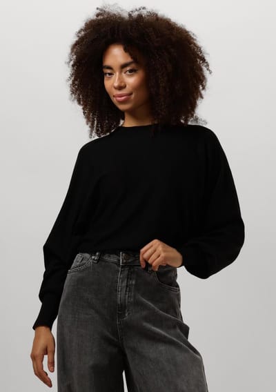 Minus Dana Bat Sleeve Knit Pullover Truien & vesten Dames - Sweater - Hoodie - Vest- Zwart - Maat XS