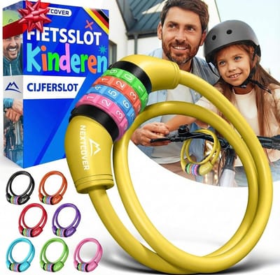 Thijox - NEXTCOVER® Fietsslot Kind met 4-Cijferige Code - Veilig Cijferslot voor Fiets, Step & Loopfiets - Extra Dikke Staalkabel (10mm) - Eenvoudig i