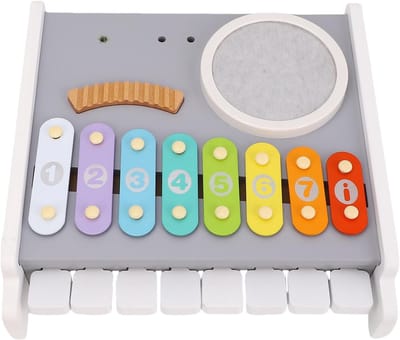 Houten Muziek Speelgoed - Percussie Set - Peuters Ontwikkeling - Duurzaam Beukenhout - 30 x 29.5 cm