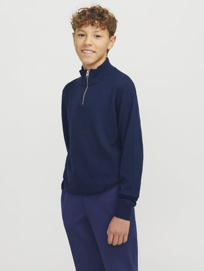 JACK&JONES - JJEEMIL KNIT HALF ZIP NOOS JNR - Jongens - Truien - maat 152