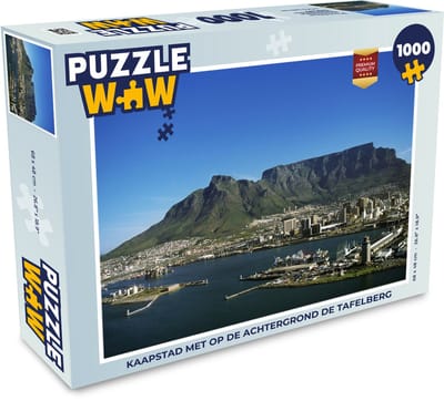 Puzzel Kaapstad met op de achtergrond de Tafelberg - Legpuzzel - Puzzel 1000 stukjes volwassenen