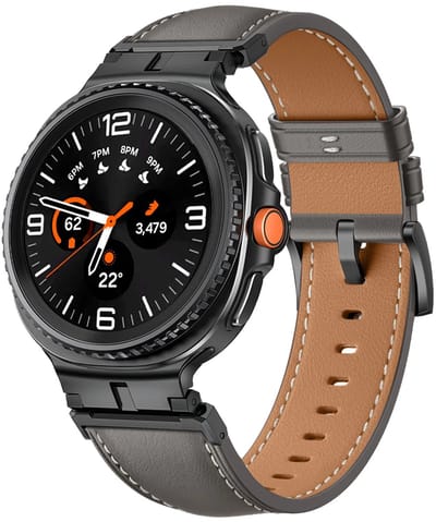 Strap-it Luxe leren bandje met gespsluiting - horlogeband leer geschikt voor Samsung Galaxy Watch 9 (40/44mm) / Watch 8 (40/44mm) / 8 Classic (46mm) - grijs