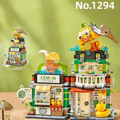LOZ Mini Blokken Bouwstenen Speelgoed Puzzel Cadeau Chinese Snackbar Citroenthee Winkel Luosifen Winkel Huisdecoratie 1294 1295