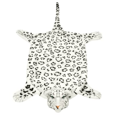 vidaXL - Luipaardvloerkleed - pluche - 139 - cm - wit