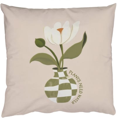 Sierkussens - Kussentjes Woonkamer - 50x50 cm - Bloem - Wit - Vaas - Quote