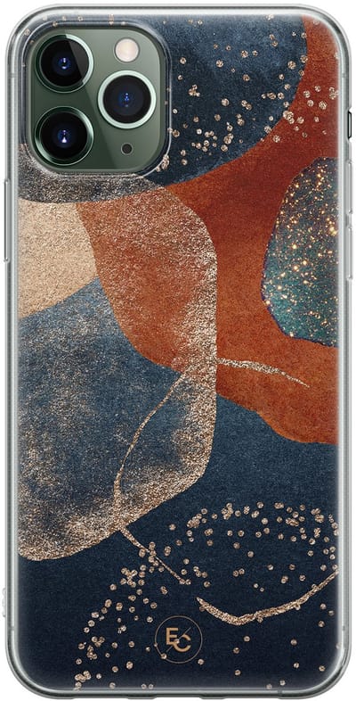 Hoesje geschikt voor iPhone 11 Pro - Abstract Terracotta - Soft Case - TPU - Print - Multi - ELLECHIQ
