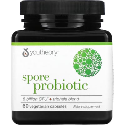 Youtheory, Spore Probiotic, 6 miljard CFU, 60 plantaardige capsules