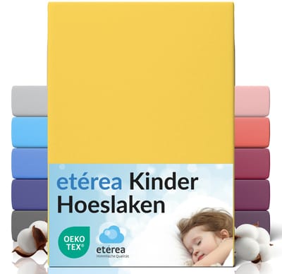 etérea Jersey Hoeslaken 60x120 - 70x140 cm Oekotex Made in Green - 100% katoen - Geel