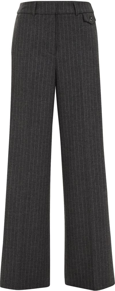 WE Fashion Dames wide leg pantalon met krijtstreep